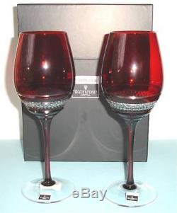 Waterford John Rocha Voya Red Crystal SET/2 Red Wine Glasses 146340 New in Box