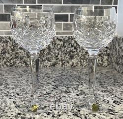 Waterford Kenmare Hock Wine Glasses 7-3/8 Tall, Set of 2. Beautiful