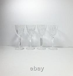 Waterford LISMORE, Set of 4 Crystal Tall Wine Glasses, 7 3/8 6oz Signed