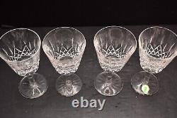 Waterford Lismore Claret Wine Glasses 5 7/8 6oz Set of 4 Stemware SIGNED