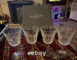 Waterford Lismore Crystal Claret Wine Glasses Set of 4 Stemmed Etched