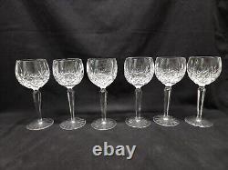 Waterford Lismore Crystal Hock Balloon Wine Glasses Ireland Set of (6)