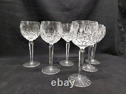 Waterford Lismore Crystal Hock Balloon Wine Glasses Ireland Set of (6)