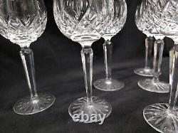 Waterford Lismore Crystal Hock Balloon Wine Glasses Ireland Set of (6)