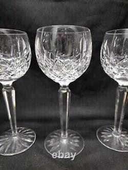 Waterford Lismore Crystal Hock Balloon Wine Glasses Ireland Set of (6)