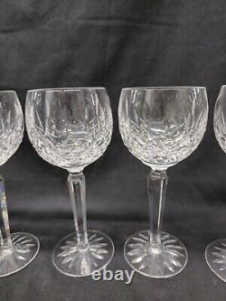 Waterford Lismore Crystal Hock Balloon Wine Glasses Ireland Set of (6)