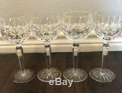 Waterford Lismore Crystal Hock Wine Glasses Set Of 4 7 3/8 tall