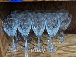 Waterford Lismore Crystal Wine 6 7/8 Glasses Set of 14 Lot 58