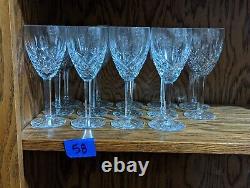 Waterford Lismore Crystal Wine 6 7/8 Glasses Set of 14 Lot 58