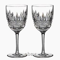Waterford Lismore Diamond Red Wine Goblet Pair Brand New in Mint Box