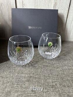 Waterford Lismore Essence Fine Crystal Stemless Red Wine Glasses Set of 2