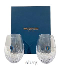 Waterford Lismore Essence Stemless Crystal Wine Glasses For Deep Reds, Set of 2