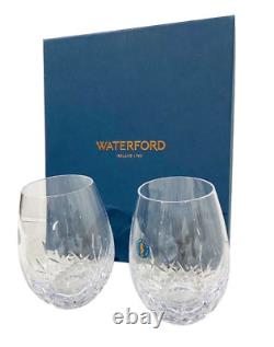 Waterford Lismore Essence Stemless Crystal Wine Glasses For Deep Reds, Set of 2