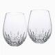 Waterford Lismore Essence Stemless Deep Red Wine Glass Pair #1058172 BNIB