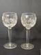 Waterford Lismore Hock Wine Glasses 7 3/8 Cut Crystal Set of 2 Ireland