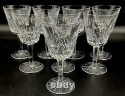 Waterford Lismore Irish Crystal 5 7/8 Claret Wine Glasses (set Of 8)