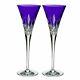 Waterford Lismore Pair Pops Champagne Toasting Flute Crystal Purple New in box