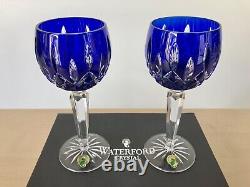 Waterford Lismore Prestige Cobalt Blue Hock Wine Glass Set of 2 BNIB