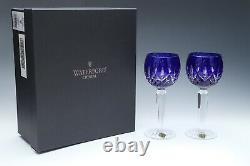 Waterford Lismore Prestige Cobalt Hock Wine Glasses With Box