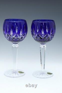 Waterford Lismore Prestige Cobalt Hock Wine Glasses With Box