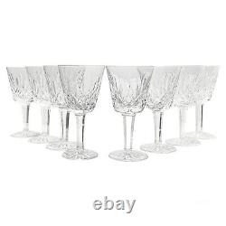 Waterford Lismore Set of 8 Crystal Claret Wine Glasses 5 7/8 5oz Signed