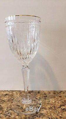 Waterford Marquis Hanover Gold Trim Crystal Goblet Wine Glass 7.5/ Set of 8