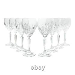 Waterford Mourne Set of 8 Crystal Claret Wine Glasses 7 5/8 8oz Signed
