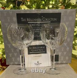Waterford Rare Millennium Millenium Universal Goblets Hock 5 Toasts Mint In Box