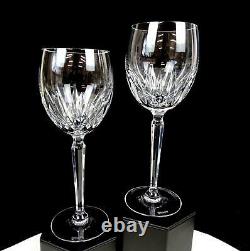 Waterford Signed Ireland Crystal Wynnewood 2 Pc 8 1/8 White Wine Glasses 1993