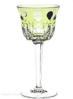 Waterford Simply Lime Cased Green Cut to Clear Crystal Wine Water Goblet New