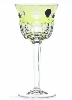 Waterford Simply Lime Cased Green Cut to Clear Crystal Wine Water Goblet New