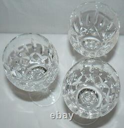 Waterford Stamped Set of 3 Wine Water Goblets Glasses Balloon Lismore