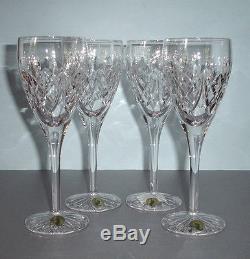 Waterford Tierney SET/4 White Wine Glasses Crystal Made in Ireland #159685 New