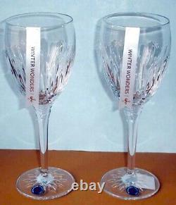 Waterford Winter Wonders Crystal Wine Glasses SET/2 Midnight Frost 1059648 New