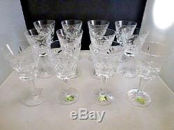 Waterford crystal ASHLEY pattern WINE glasses 12 pieces SET OF 12 PERFECT
