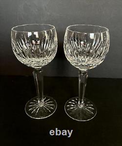 Waterford cut crystal hock wine glasses Eileen pattern Ireland beautiful pair