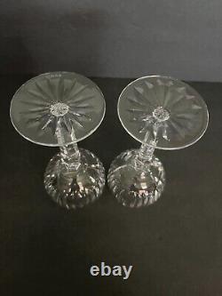 Waterford cut crystal hock wine glasses Eileen pattern Ireland beautiful pair