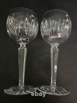 Waterford cut crystal hock wine glasses Eileen pattern Ireland beautiful pair