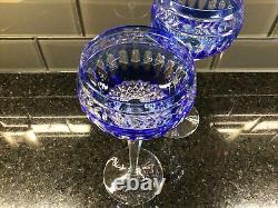 Wedgwood crown hock WINE GLASS azure blue 8.5 inch PRISTINE Crystal