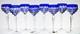 West Germany Cobalt Cut to Clear Bleikristall Lead Crystal Wine Hocks Set of 8