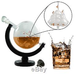 Whiskey Decanter Globe Rum Wine Liquor Stainless Crystal Glass 850ml GLOBE ONLY