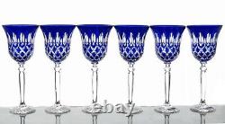 White Wine Glasses Blue Lead Glass 6 Piece Glasses Crystal Polished Wine Glass