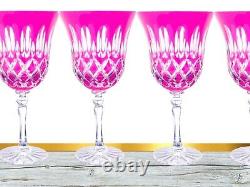 White Wine Glasses Pink Lead Glass 6 Piece Glasses Crystal Polished Wine Glass