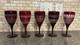 William Sonoma Ruby Red Crystal Wine Glasses. Cut To Clear. Excellent Condition