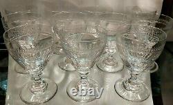 William Yeoward Eleven Crystal Gloria Pattern Wine Glasses Handcut And Handblown