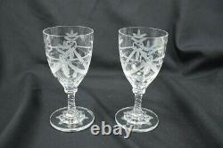 William Yeoward Wine Glasses Bows Swags Star Pattern 6 1/4 Britannia (2)