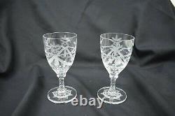 William Yeoward Wine Glasses Bows Swags Star Pattern 6 1/4 Britannia (2)