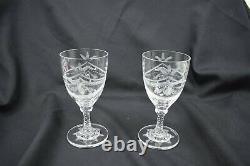 William Yeoward Wine Glasses Bows Swags Star Pattern 6 1/4 Britannia (2)