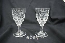 William Yeoward Wine Glasses Bows Swags Star Pattern 6 1/4 Britannia (2)