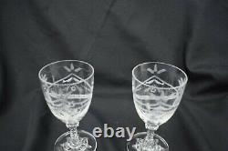 William Yeoward Wine Glasses Bows Swags Star Pattern 6 1/4 Britannia (2)